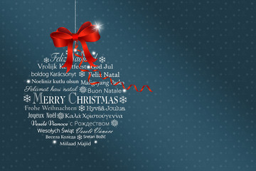 Postkarte mit Textkugel Weihanchten