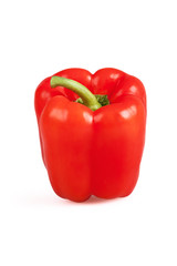 red paprika isolated on white background with clipping path