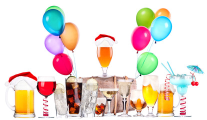 different images of alcohol with balloons