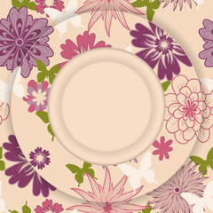 plate on a table as a background. Place for text