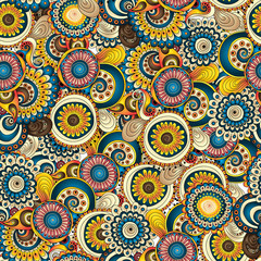 Seamless flower retro background pattern in vector