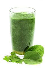 Cocktail of greenery in a glass.