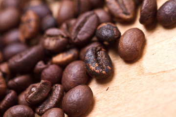 Coffee beans in canvas sack 