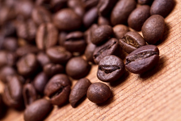 Coffee beans in canvas sack 