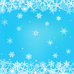 Seamless Christmas background with various snowflakes.