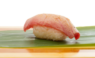 Sushi salmon and tuna nigiri