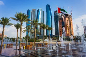 Fototapete Abu Dhabi Wolkenkratzer in Abu Dhabi, Vereinigte Arabische Emirate