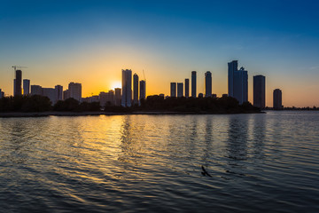 Fototapeta premium Skyscrapers in Sharjah city.UAE.