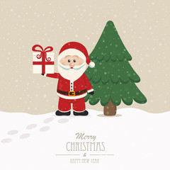 christmas hold gift snowy winter background