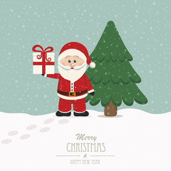 christmas hold gift snowy winter background