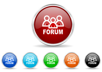 forum vector icons set