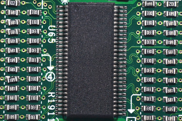 Macro view of processor microchip
