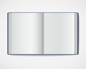 Blank open book. Magazine hardcover