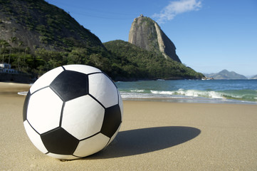 Football Soccer Ball Sugarloaf Mountain Rio de Janeiro Brazil