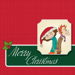 funny couple in the winter