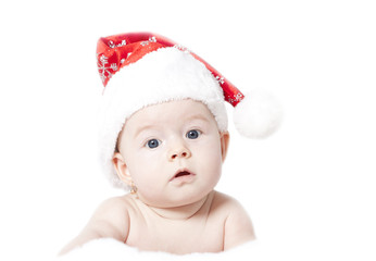 Baby with Santa hat