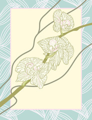 Stylized orchid branch. Vector illustration