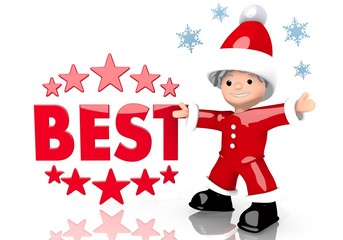 best sign presented by mini santa claus