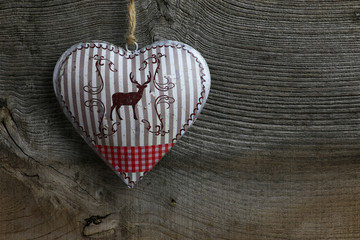 Merry Christmas Decoration Deer in Tin Heart
