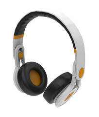 Headphones on a white background