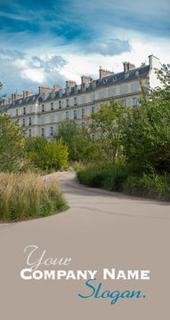 Parisian buildings from a park