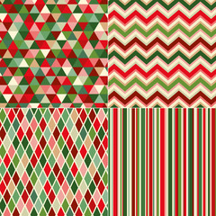 seamless christmas colors geometric pattern - 58840308
