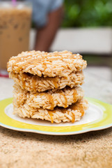 Rice Cracker (Khao Tan) is the thai dessert