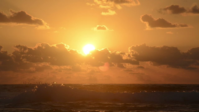 Beautiful sunrise over the ocean off Stradbroke Island