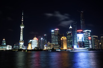 Shanghai city skyline at night