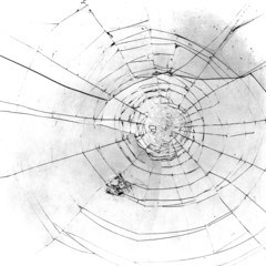 zersplitterte Fensterscheibe