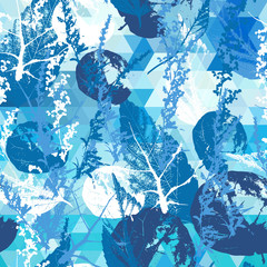 Abstract seamless pattern with leaves