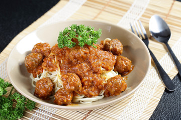 Close up Spaghetti Meatball