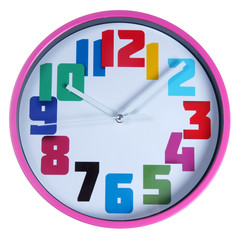 funny wall round clocks isolated on white