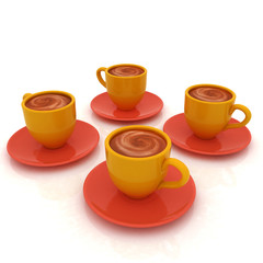 Coffee cups on saucer