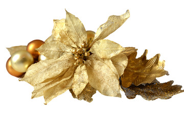 Golden magnolia Christmas decoration