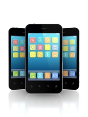 Modern mobile phones.