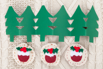 Christmas composition with handmade toys