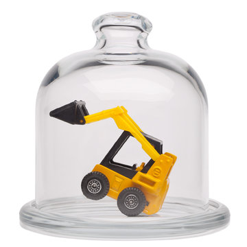 Toy loader in a glass dome
