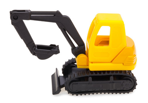 Toy yellow excavator