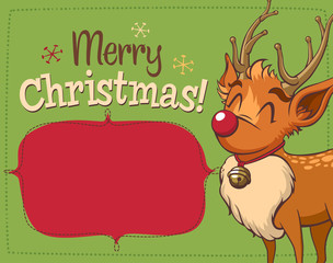 Christmas reindeer character. Vector illustration.
