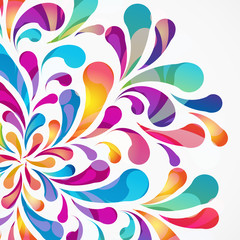 Fototapeta na wymiar Crop circle made of colorful arc drops. Decorative background.