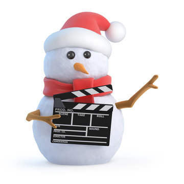 Santa snowman makes a Christmas movie
