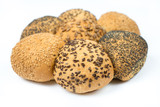 Varietà di pane isolato su bianco