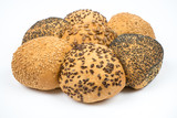 Varietà di pane isolato su bianco