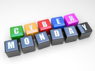 Cyber Monday promotions - colored glossy cubes