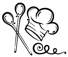 Koch, kochen, Kochmütze, Kochlöffel