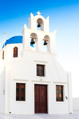 View across Santorini's famous landmark