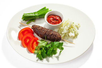 kebab and vegetables