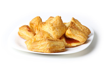 croissants on a plate, isolated