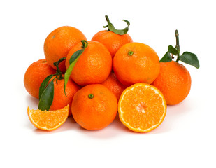 tangerines isolated on white